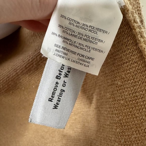 J. Crew Tan Open Front Sweater Blazer Merino Wool Blend Women's XXS - Picture 4 of 6